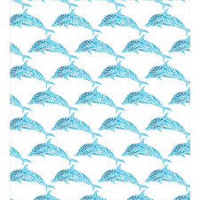 Aqua Dolphins Leaves Duvet Cover Set