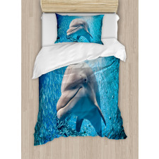 Dolphin in Ocean Marine Duvet Cover Set