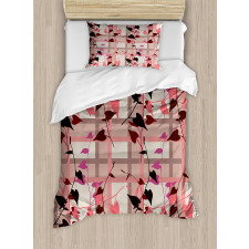 Heart Swirling Leaves Duvet Cover Set