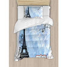 Watercolor Paris Duvet Cover Set