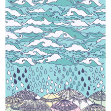 Rain and Umbrellas Fall Duvet Cover Set