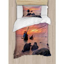 Foggy Water Sunset Duvet Cover Set