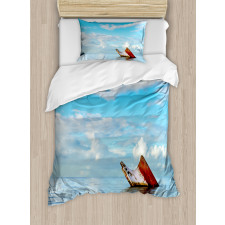 Ship Wreck Landscape Duvet Cover Set