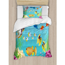 Cartoon Underwater Theme Duvet Cover Set