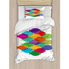 Colorful Shoal Artwork Duvet Cover Set