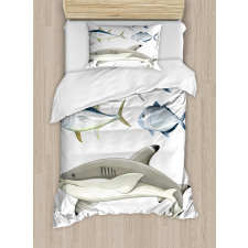 Collage of Aquatic Animal Duvet Cover Set