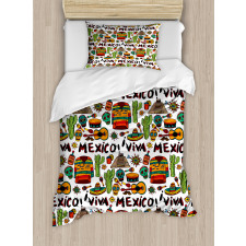 Cartoon Cactus Salsa Duvet Cover Set