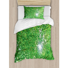 Sun with Tree Branches Duvet Cover Set