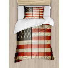 Wood Design Flag Duvet Cover Set