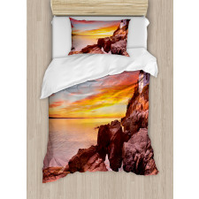 Harbor Sea Shore Sky Duvet Cover Set