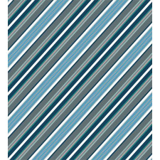 Grey and Blue Diagonal Duvet Cover Set