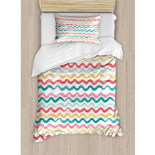 Boho Wavy Rough Lines Duvet Cover Set