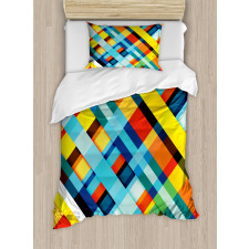 Vivid Retro Lines Duvet Cover Set