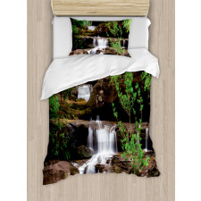 Rock Stair in Waterfall Duvet Cover Set