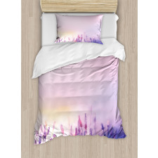 Lavender Violet Flowers Duvet Cover Set