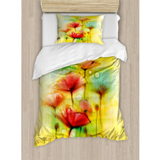 Poppy Flowers Blossom Duvet Cover Set