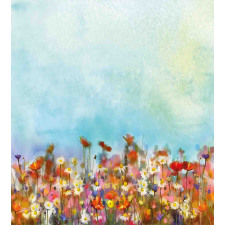 Flower Field Watercolor Duvet Cover Set