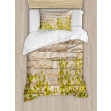 Brick Wall with Leaf Duvet Cover Set