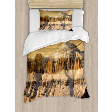 Overcast Sky Mountain Duvet Cover Set