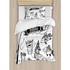 Hand Drawn Animals Duvet Cover Set