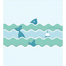 Ocean Waves Fishing Art Duvet Cover Set