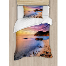 Beach Pebbles Sunrise Duvet Cover Set