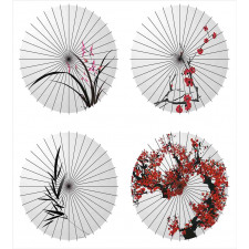 Floral Art on Umbrella Duvet Cover Set