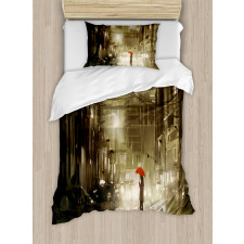 Romantic View Rainy Day Duvet Cover Set