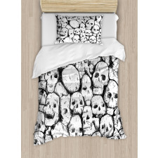 Grungy Skulls Halloween Duvet Cover Set