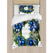 Snowflakes Wreath Ornate Duvet Cover Set