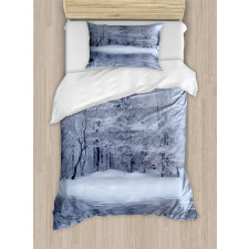 Winter Blizzard Forest Duvet Cover Set