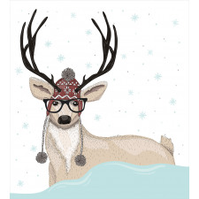 Hipster Deer with Glasses Duvet Cover Set