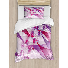 Digital Colored Flowers Duvet Cover Set