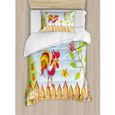 Tree Butterfly and Flower Duvet Cover Set
