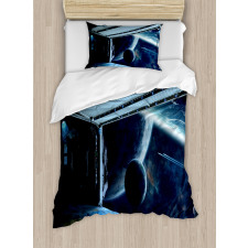 Moon Planet Scene Duvet Cover Set