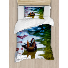 Chinese Ducks in River Duvet Cover Set