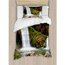 Waterfalls in Mountains Duvet Cover Set