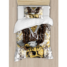 American Eagle on Skull Duvet Cover Set