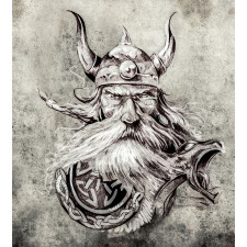 Sketchy Viking Warrior Duvet Cover Set