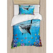 Whale in Ocean Planet Duvet Cover Set