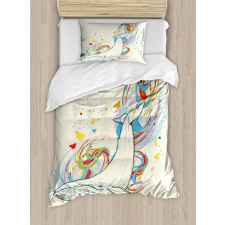 Whale in Ocean Dive Duvet Cover Set