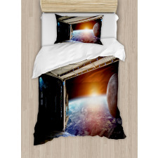 Earth Galaxy Space Duvet Cover Set