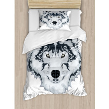 Tibal Wild Wolf Tattoo Duvet Cover Set