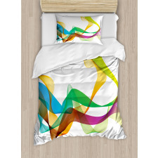 Wavy Ribbon Rainbow Duvet Cover Set