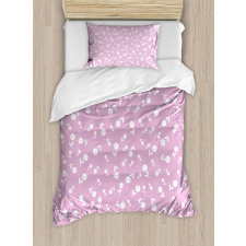 Floral Heart Leaves Duvet Cover Set