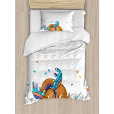 Retro Antlers Animal Art Duvet Cover Set