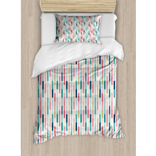 Dotted Bars in Colorful Style Duvet Cover Set