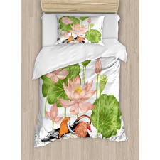 Mandarin in Pond Duvet Cover Set