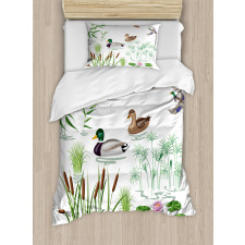 Lake Animals Plants Duvet Cover Set