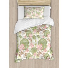 Lotus Flower Pond Lily Duvet Cover Set